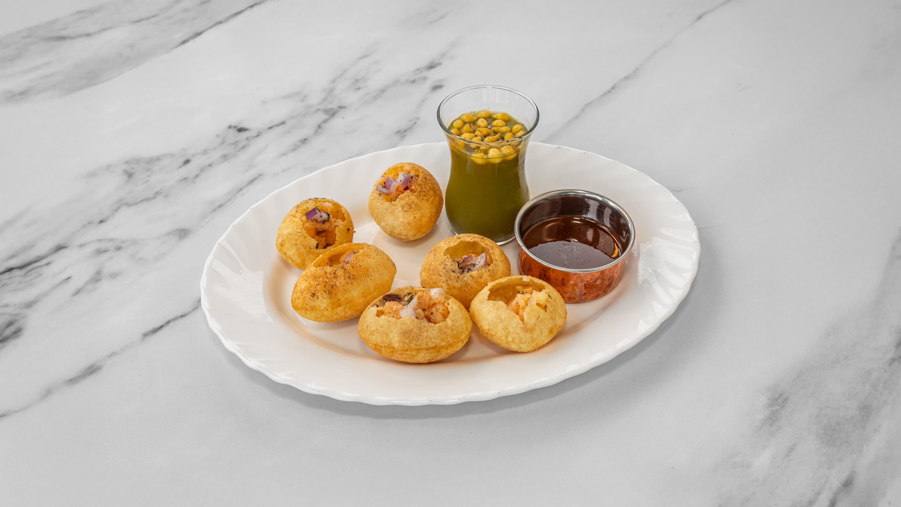 Pani Puri Indian street food served at Niya’s Kitchen in Birmingham